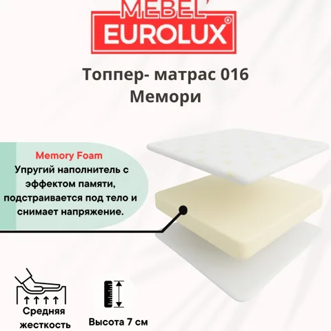 Топпер Eurolux 016, 90x200x7 см
