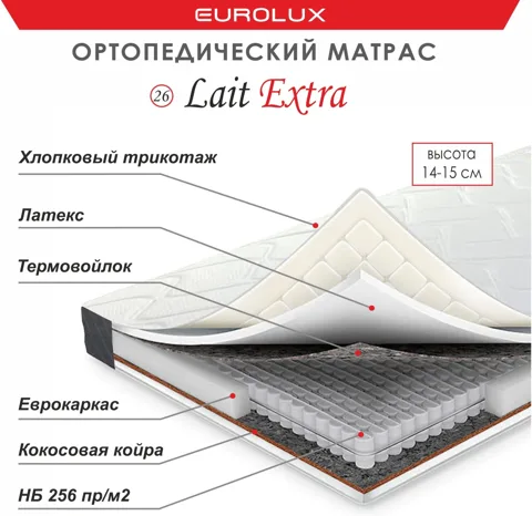 Мебель EUROLUX №26 Lait Extra 180×200 см