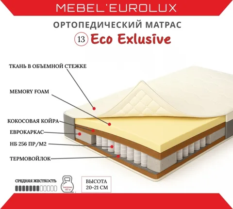 Матрас Eurolux Eco Exlusive №13, 90x200x21 см