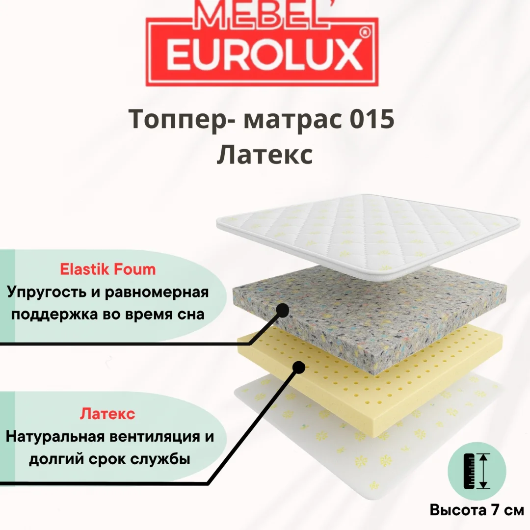 Топпер Eurolux 015, 90x200x7 см