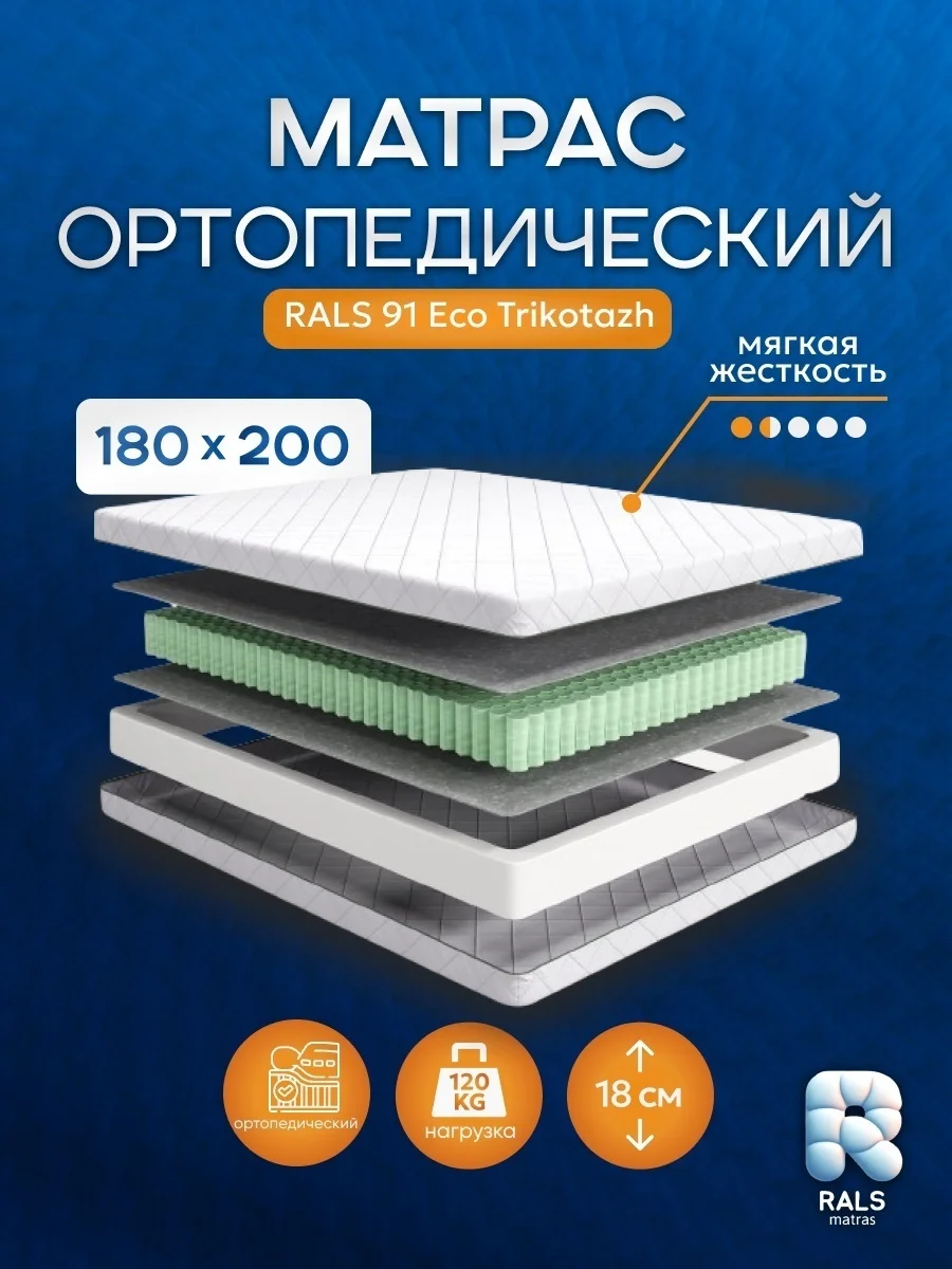 Матрас Eurolux Eco 91 П, 180x200x18 см